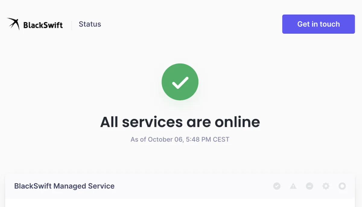 Status page